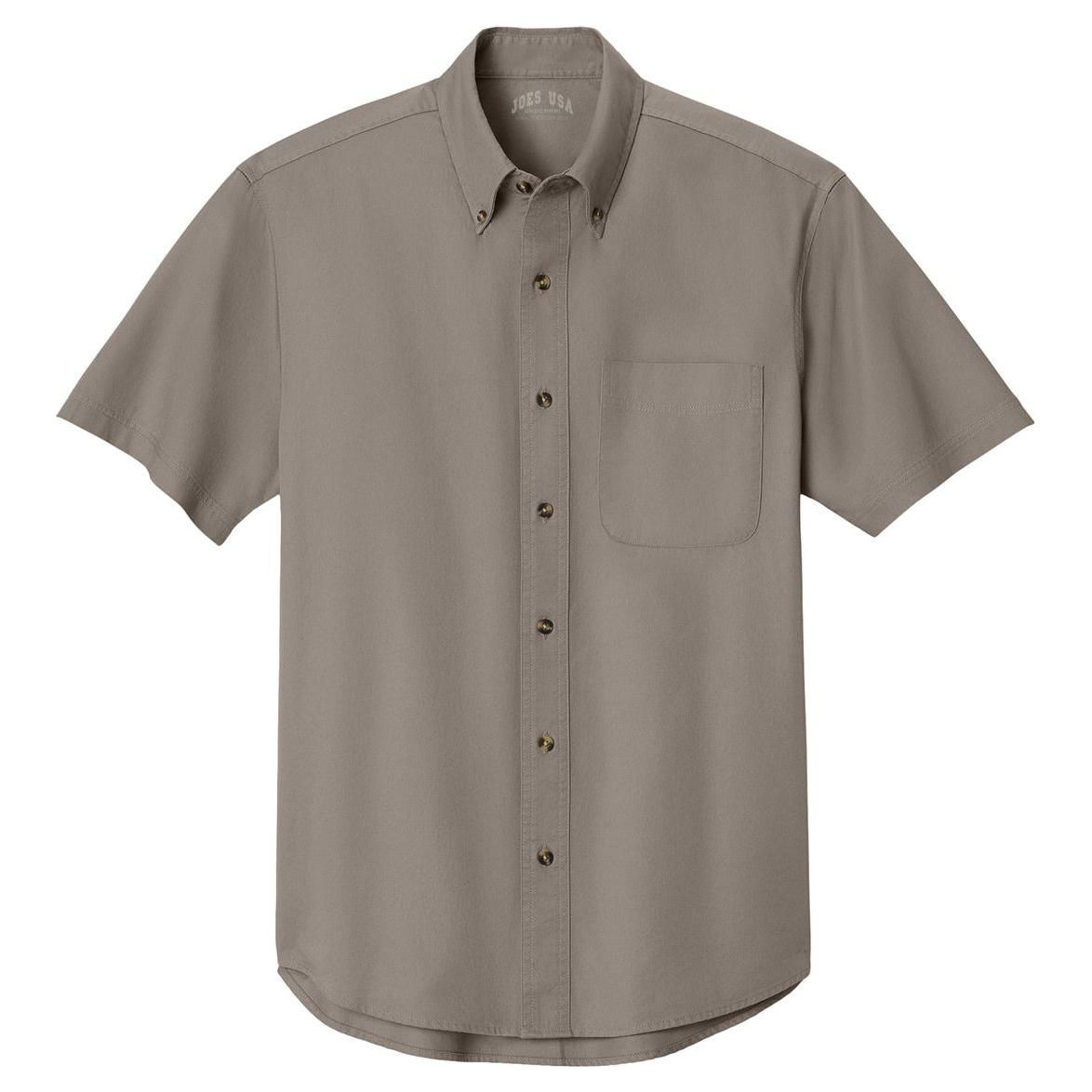 Men's Short Sleeve Twill Shirt Khaki X - Small