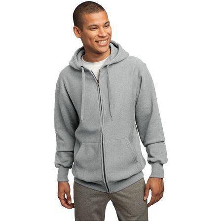 Mens Super Heavyweight Full - Zip Hooded Sweatshirt X - Small Athletic Heather Zip Hoodies