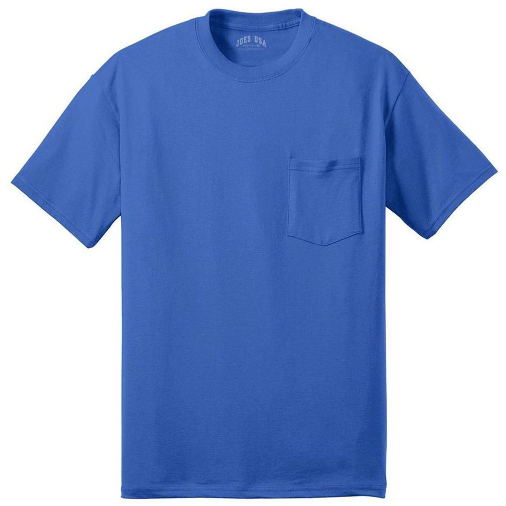 Mens Tall 50/50 Cotton/Poly T-Shirt with Pocket Royal Large Tall Short Sleeve T-Shirts