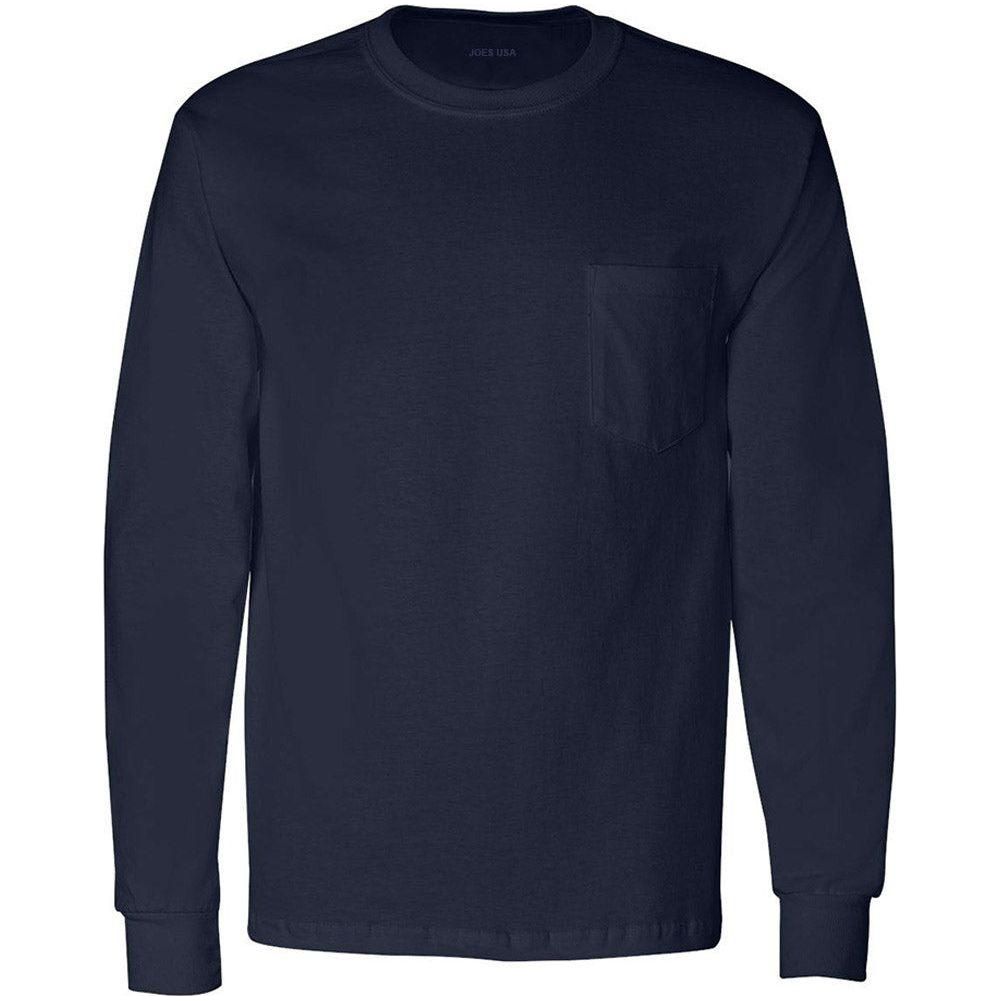 Mens TALL Long Sleeve Essential T-Shirt with Pocket Large Tall True Navy Short Sleeve T-Shirts
