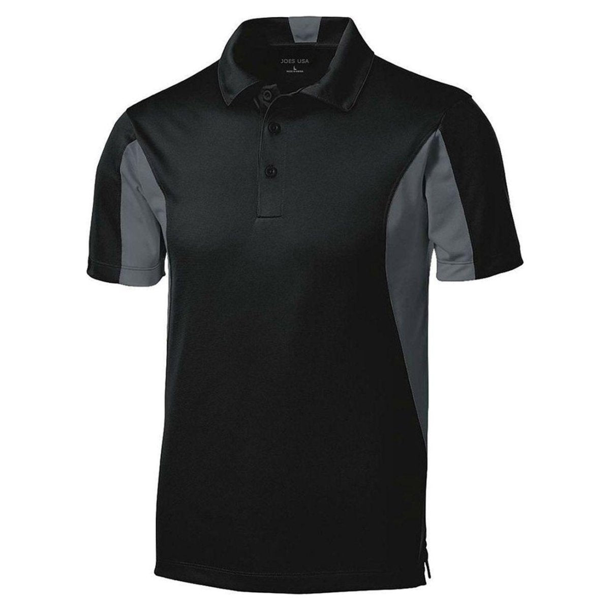 Men's Tall Side Blocked Micropique Sport - Wick Polo Black / Iron Grey Large Tall Polos/Knits