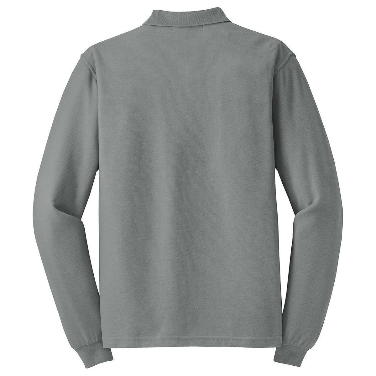 Mens Tall Silk Touch Long Sleeve Polo Large Tall Cool Grey Polos/Knits