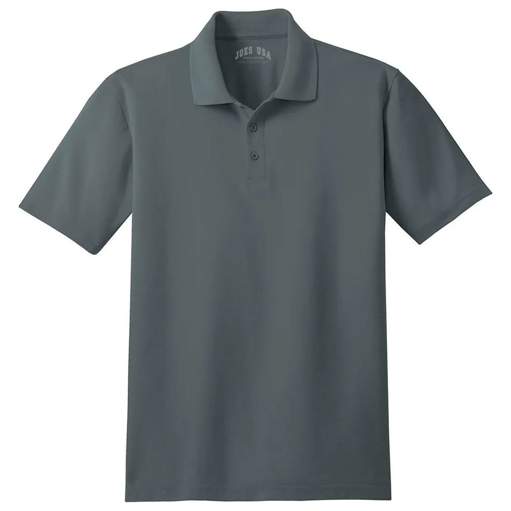 Mens Tall Stain - Resistant Polo Steel Grey Large Tall Polos/Knits