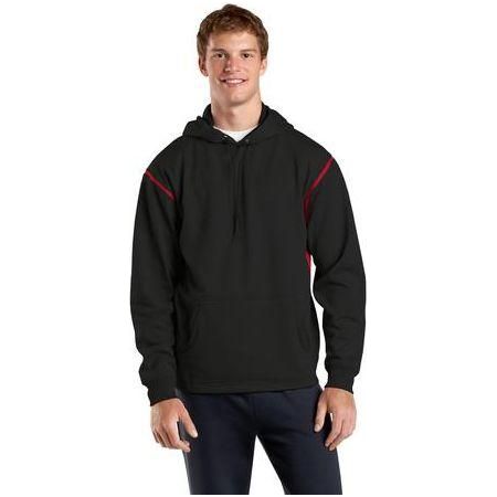 Mens Tech Fleece Hooded Sweatshirt Black/True Red Large Sweatshirts