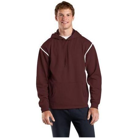 Mens Tech Fleece Hooded Sweatshirt Maroon/White 2X - Large Sweatshirts