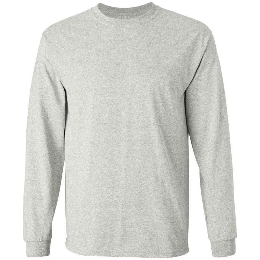 Mens Ultra Cotton 100% Cotton Long Sleeve T-Shirt Ash Small Long Sleeve T-Shirts