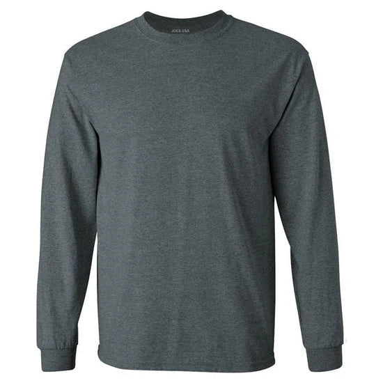Mens Ultra Cotton 100% Cotton Long Sleeve T-Shirt Dark Heather Grey Small Long Sleeve T-Shirts