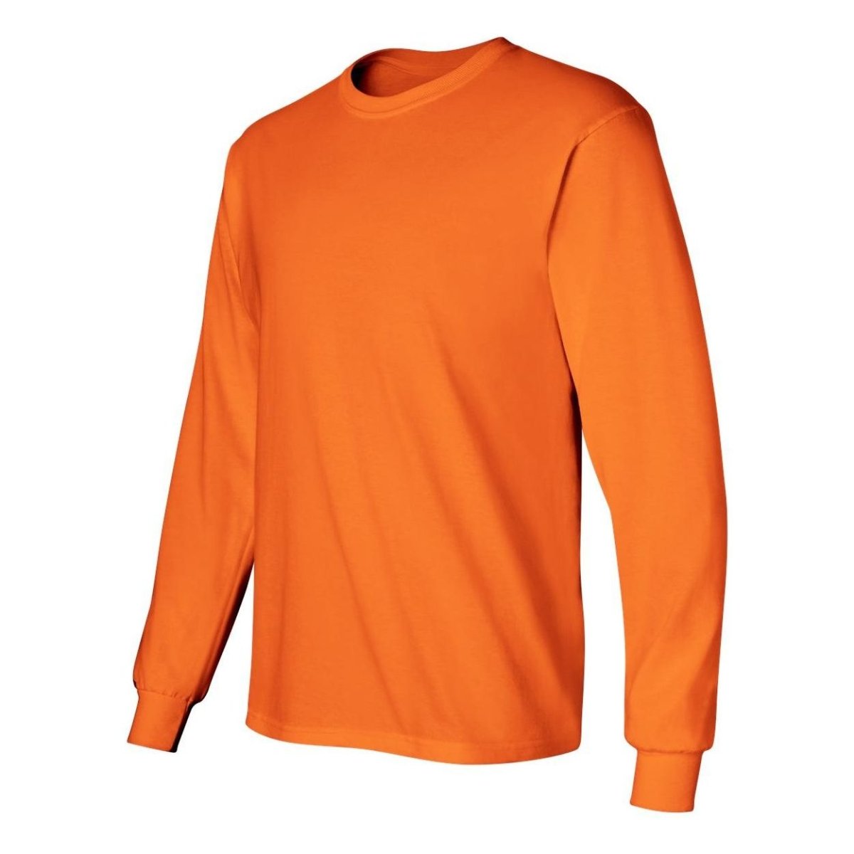 Mens Ultra Cotton 50/50 Cotton Poly Long Sleeve T-Shirt - Safety Orange Safety Orange (50/50 Cotton Poly) Small Long Sleeve T-Shirts