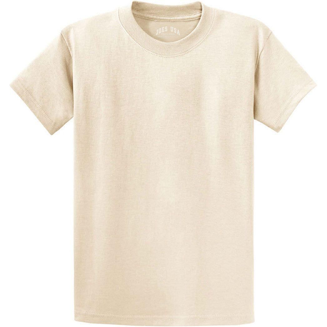 Men's Durable 100% Heavyweight Cotton T-Shirts in Regular, Big, and Tall Sizes-Natural T-Shirts Joe's USA Natural Small