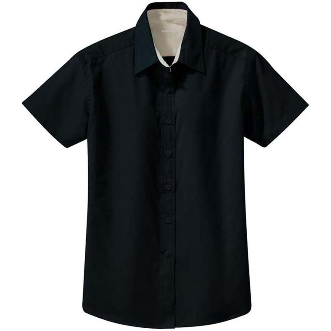 Womens Short Sleeve Wrinkle Resistant Easy Care Shirts-Navy/LightStone Joe's USA Navy / Light Stone X-Small