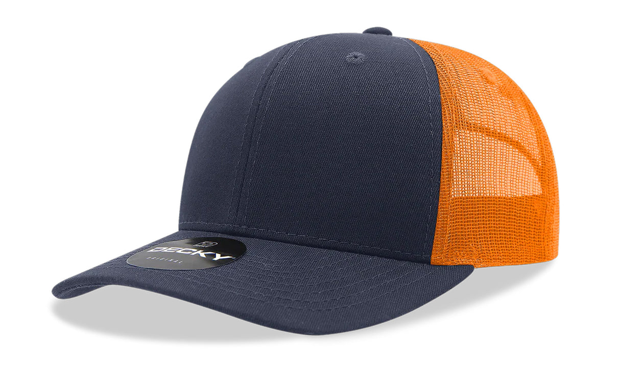 Decky 6 Panel Mid Profile Structured Cotton Blend Trucker | Decky 6021