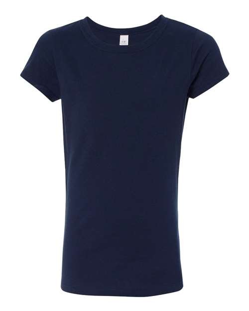 Next Level Girls’ Cotton Princess T-Shirt - Next Level 3710 Midnight Navy XS Short Sleeve T-Shirts