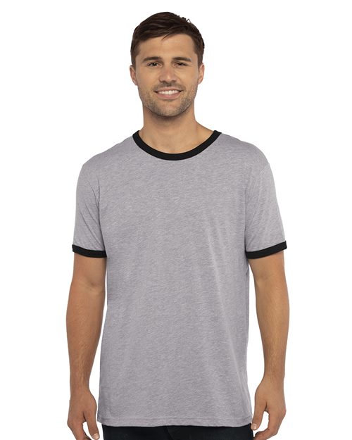 Next Level Unisex Cotton Ringer T-Shirt - Next Level 3604 Black/ Natural XS Short Sleeve T-Shirts