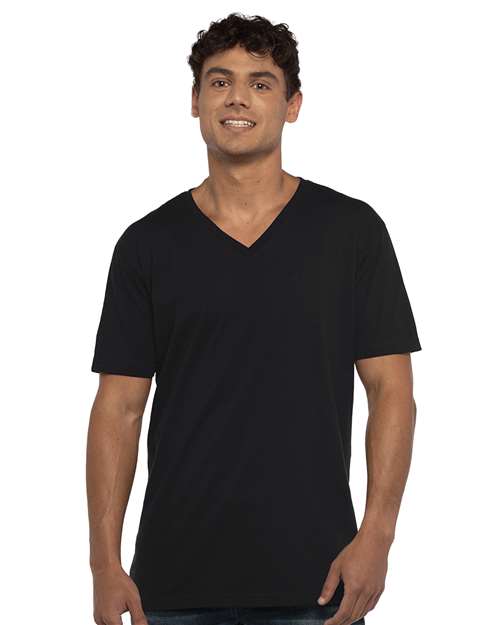 Next Level Unisex Cotton V - Neck T-Shirt - Next Level 3200 Black XS Short Sleeve T-Shirts