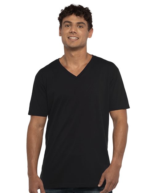 Next Level Unisex Cotton V - Neck T-Shirt - Next Level 3200 Black XS Short Sleeve T-Shirts