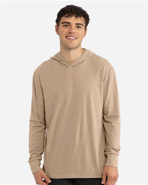 Next Level Unisex CVC Hoodie Long Sleeve T-Shirt - Next Level 6221 Heather Tan XS Long Sleeve T-Shirts
