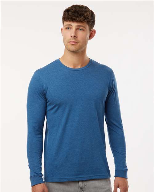 Next Level Unisex CVC Long Sleeve T-Shirt - Next Level 6211 Heather Cool Blue XS Long Sleeve T-Shirts