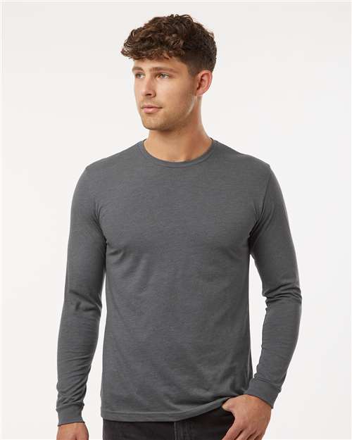 Next Level Unisex CVC Long Sleeve T-Shirt - Next Level 6211 Heather Heavy Metal XS Long Sleeve T-Shirts