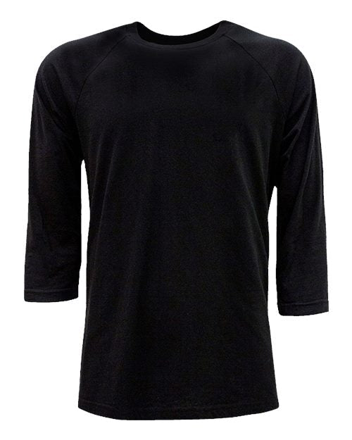 Next Level Unisex CVC Three - Quarter Sleeve Raglan T-Shirt - Next Level 6251 Black/ Black XS Short Sleeve T-Shirts