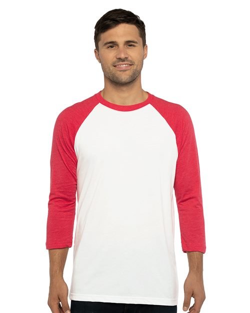 Next Level Unisex CVC Three - Quarter Sleeve Raglan T-Shirt - Next Level 6251 Black/ Black XS Short Sleeve T-Shirts