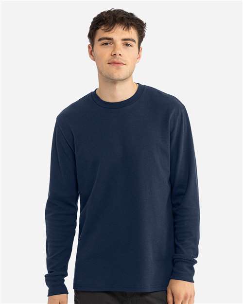 Next Level Unisex Ideal Thermal Long Sleeve T-Shirt - Next Level 8211 Midnight Navy XS Long Sleeve T-Shirts