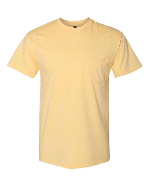 Next Level Unisex Inspired Dye Pocket T-Shirt - Next Level 7415 Blonde XS Short Sleeve T-Shirts