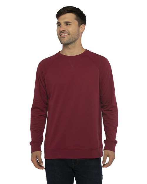 Next Level Unisex Laguna Raglan Crewneck Sweatshirt - Next Level 9000 Cardinal XS Crewneck Sweatshirts