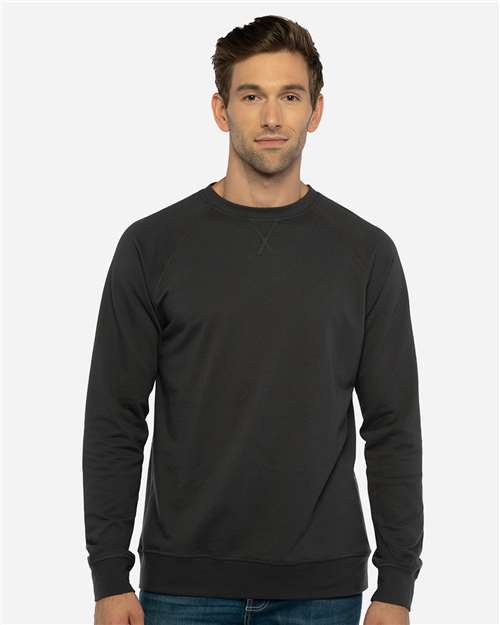 Next Level Unisex Laguna Raglan Crewneck Sweatshirt - Next Level 9000 Graphite Black XS Crewneck Sweatshirts
