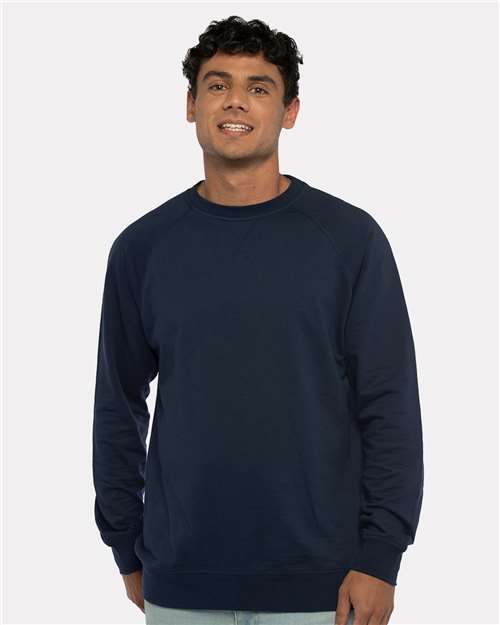 Next Level Unisex Laguna Raglan Crewneck Sweatshirt - Next Level 9000 Midnight Navy XS Crewneck Sweatshirts