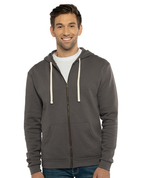 Next Level Unisex Santa Barbara Full - Zip Hoodie Sweatshirt - Next Level 9602 Black XS Zip Hoodies