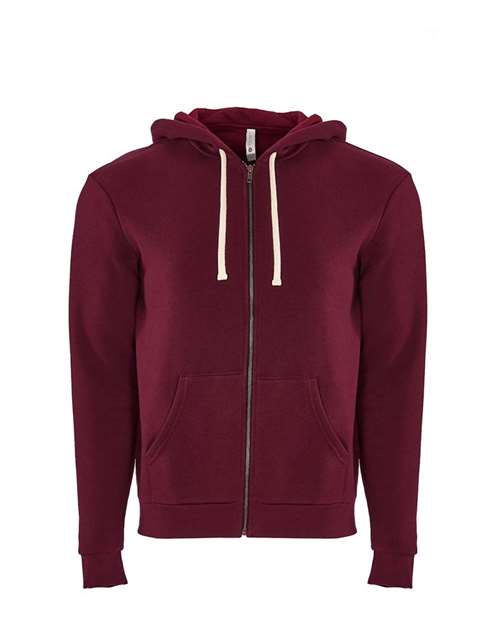 Next Level Unisex Santa Barbara Full - Zip Hoodie Sweatshirt - Next Level 9602 Cardinal XS Zip Hoodies