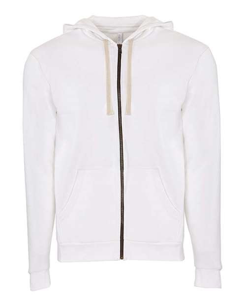 Next Level Unisex Santa Barbara Full - Zip Hoodie Sweatshirt - Next Level 9602 White XS Zip Hoodies
