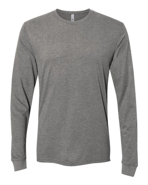 Next Level Unisex Sueded Long Sleeve T-Shirt - Next Level 6411 Dark Heather Grey XS Long Sleeve T-Shirts
