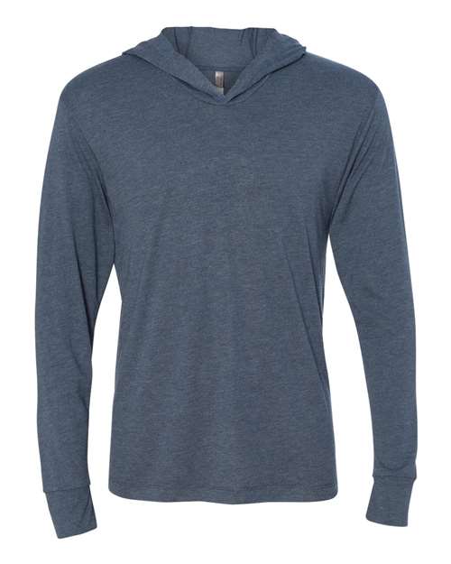 Next Level Unisex Triblend Hooded Long Sleeve Pullover T-Shirt - Next Level 6021 Indigo XS Short Sleeve T-Shirts