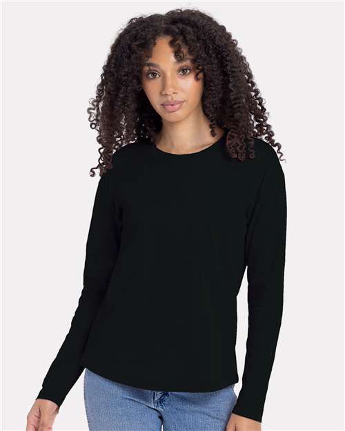 Next Level Women's Cotton Relaxed Long Sleeve T-Shirt - Next Level 3911 Black XS Long Sleeve T-Shirts
