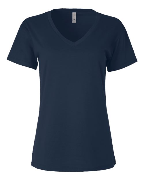 Next Level Women’s Cotton V - Neck T-Shirt - Next Level 3940 Midnight Navy XL Short Sleeve T-Shirts