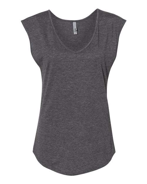 Next Level Women's Festival Sleeveless Deep V - Neck T-Shirt - Next Level 5040 Charcoal XS Tank Top