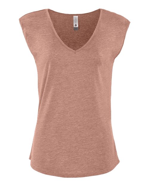 Next Level Women's Festival Sleeveless Deep V - Neck T-Shirt - Next Level 5040 Desert Pink XS Tank Top