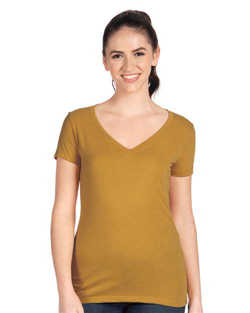 Next Level Women's Ideal V - Neck T-Shirt - Next Level 1540 Antique Gold XS Short Sleeve T-Shirts