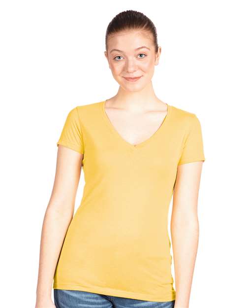 Next Level Women's Ideal V - Neck T-Shirt - Next Level 1540 Banana Cream XS Short Sleeve T-Shirts
