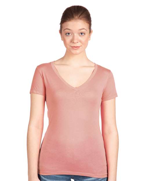 Next Level Women's Ideal V - Neck T-Shirt - Next Level 1540 Desert Pink XS Short Sleeve T-Shirts