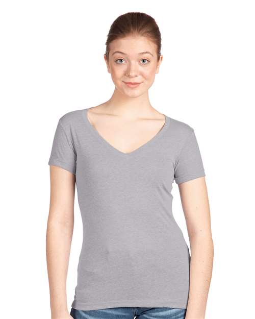 Next Level Women's Ideal V - Neck T-Shirt - Next Level 1540 Heather Grey XS Short Sleeve T-Shirts