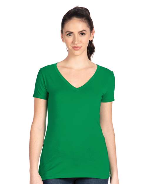 Next Level Women's Ideal V - Neck T-Shirt - Next Level 1540 Kelly Green XS Short Sleeve T-Shirts