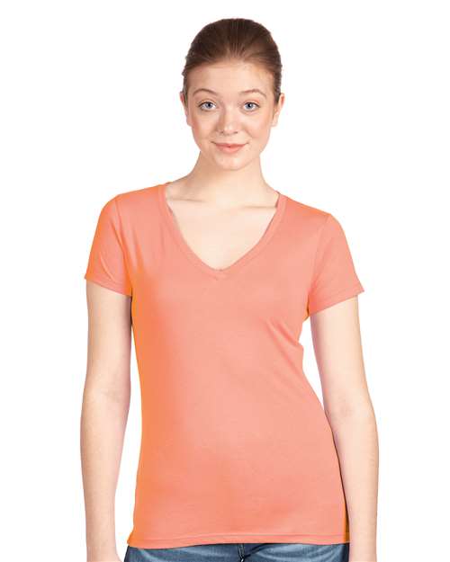 Next Level Women's Ideal V - Neck T-Shirt - Next Level 1540 Light Orange XS Short Sleeve T-Shirts