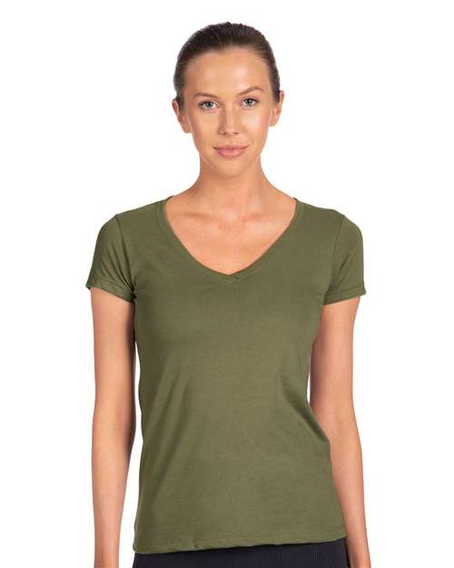 Next Level Women's Ideal V - Neck T-Shirt - Next Level 1540 Military Green XS Short Sleeve T-Shirts