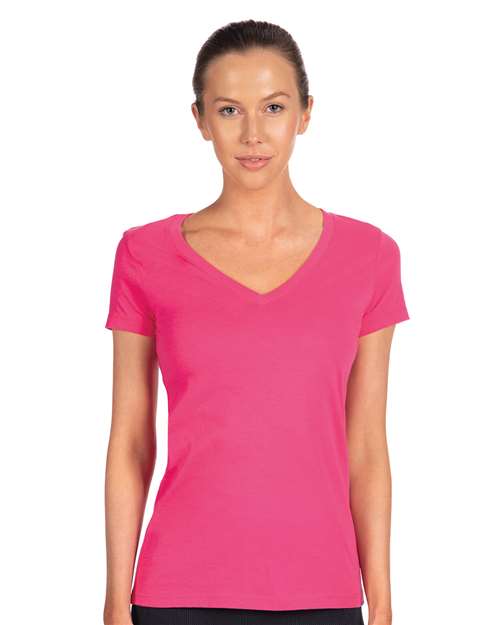 Next Level Women's Ideal V - Neck T-Shirt - Next Level 1540 Raspberry XS Short Sleeve T-Shirts