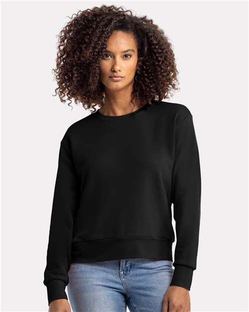 Next Level Women's Laguna Sueded Crewneck Sweatshirt - Next Level 9084 Black XS Crewneck Sweatshirts