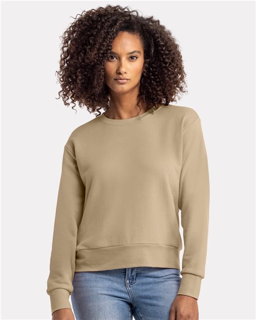 Next Level Women's Laguna Sueded Crewneck Sweatshirt - Next Level 9084 Black XS Crewneck Sweatshirts