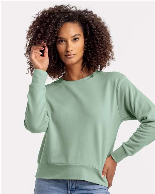 Next Level Women's Laguna Sueded Crewneck Sweatshirt - Next Level 9084 Stonewash Green XS Crewneck Sweatshirts