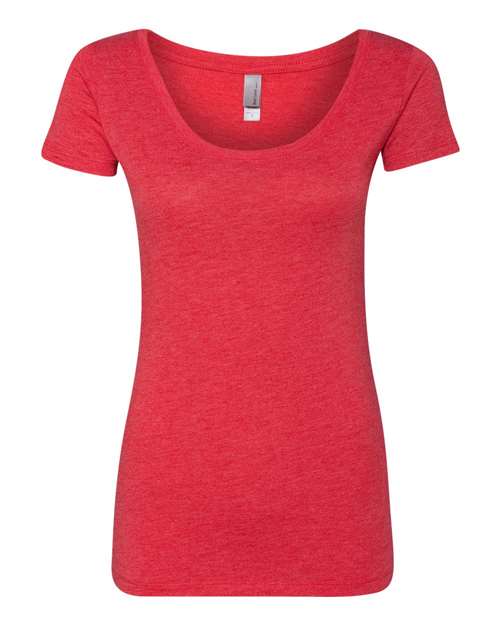 Next Level Women’s Triblend Scoop Neck T-Shirt - Next Level 6730 Vintage Red 2XL Short Sleeve T-Shirts